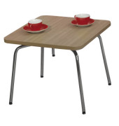 Beistelltisch Hello HELLO TABLE MA CR TA, 46cm (H), 55x55cm (BxT), quadratisch, tabac / silber