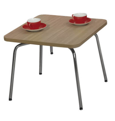 Beistelltisch Hello HELLO TABLE MA CR TA, 46cm (H), 55x55cm (BxT), quadratisch, tabac / silber