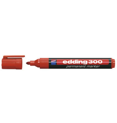Permanentmarker 300, 4-300002, Pack, rot, 1,5-3mm Rundspitze
