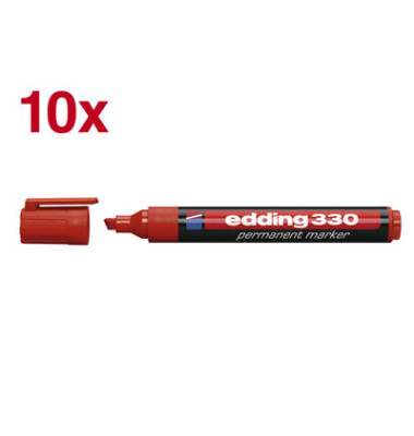 Permanentmarker 330, 4-330002, Packung, rot, 1-5mm Keilspitze