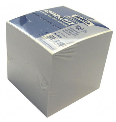 Zettelklotz 8912, 90x90mm, geleimt, weiß, Papier, 700 Blatt