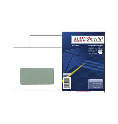 Briefumschlag 30002359, C6, mit Fenster, selbstklebend, 72g, weiß