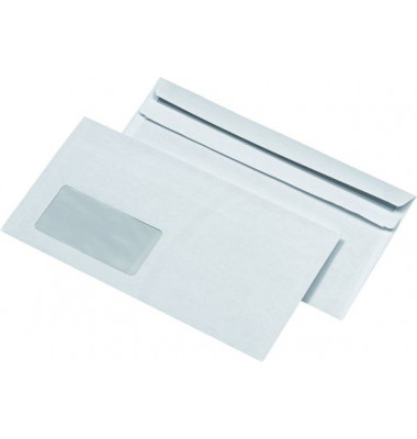 Briefumschläge Kompakt mit Fenster selbstklebend 75g weiß 1000 Stück