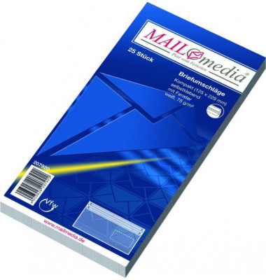 Briefumschlag Briefumschlag 30022377, Kompakt, mit Fenster, selbstklebend, 75g, weiß