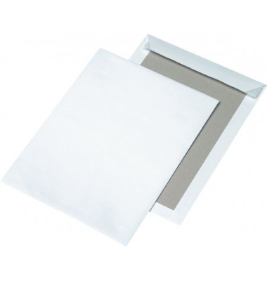 Versandtaschen 30002491 mit Papprückwand, C4, ohne Fenster, haftklebend, 120g, weiß