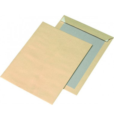 Versandtaschen 30002527 mit Papprückwand, B4, ohne Fenster, haftklebend, 130g, braun