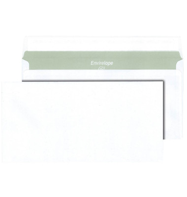 Briefumschlag Envirelope 30002413, Din Lang, mit Fenster, haftklebend, 80g, weiß