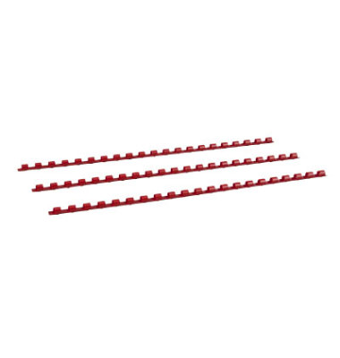 Plastikbinderücken 17080221 rot US-Teilung 21 Ringe auf A4 8mm