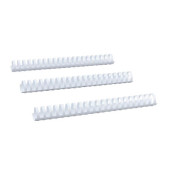 Plastikbinderücken 17280021 weiß US-Teilung 21 Ringe auf A4 28mm
