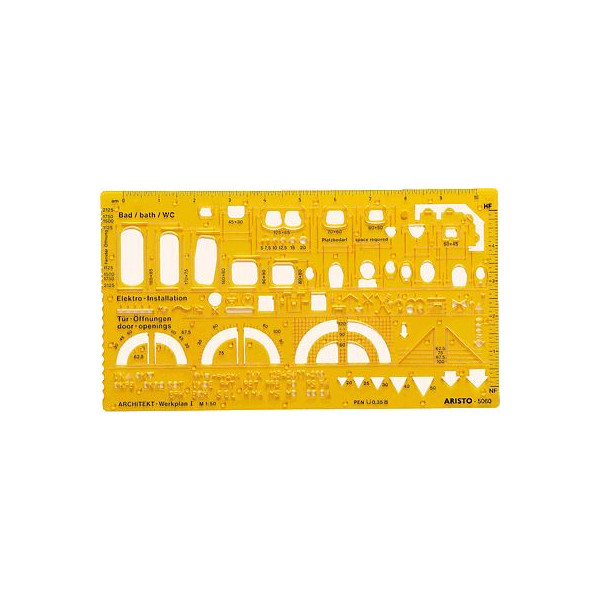 9003182050604 - Kunststoff-Schablone Architekt Werkplan 150 5060 gelb-transparent 9003182050604 Aristo