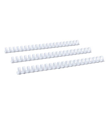 Plastikbinderücken 17190021 weiß US-Teilung 21 Ringe auf A4 19mm