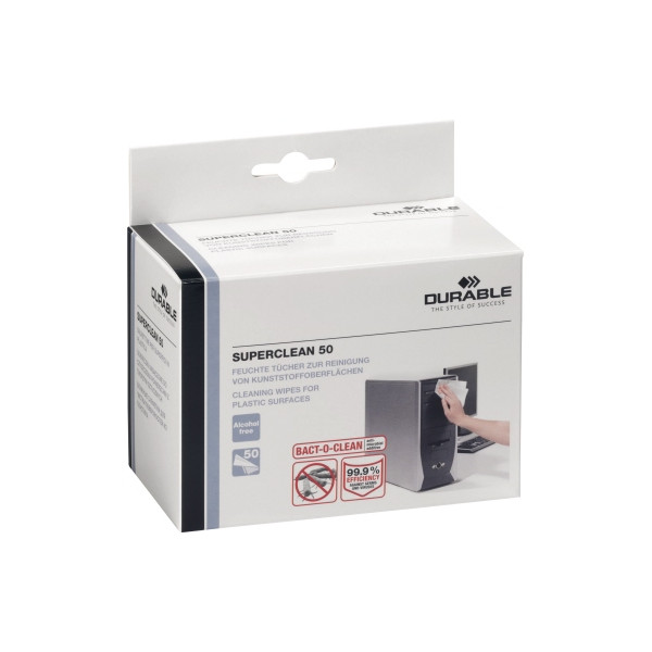 4005546503448 - DURABLE 578802 - Reinigungstücher einzeln verpackt für PC-Peripherie 50 Stück
