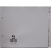 Kunststoffregister KF01809 A-Z A4 halbe Höhe 0,12mm graue Taben 20-teilig