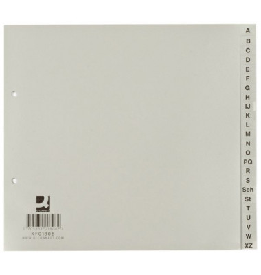Kunststoffregister KF01808, A bis Z, A4, 120&micro;m, graue Taben, 24-teilig
