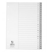 Kunststoffregister KF01818, A bis Z, A4, 120&micro;m, graue Taben, 24-teilig