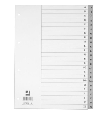 Kunststoffregister KF01818, A bis Z 24-teilig, A4, 120µm, graue Taben, 24-teilig