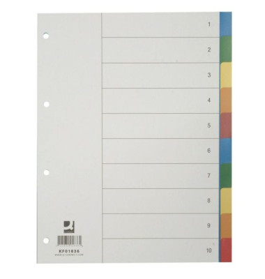 Kunststoffregister KF01836 blanko A4 0,125mm farbige Taben 10-teilig