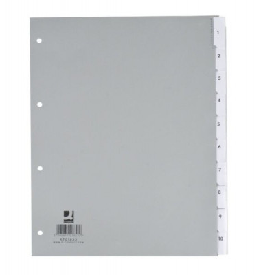 Kunststoffregister KF01853, 10-teilig blanko, A4+, 120µm, transparente Fenstertaben, 10-teilig