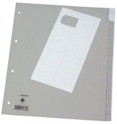 Kunststoffregister KF01854, 12-teilig blanko, A4+, transparente Fenstertaben, 12-teilig
