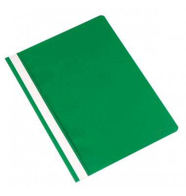 Schnellhefter Standard-Schnellhefter-Serie KF01456, A4, gr&uuml;n, Kunststoff, 80g, Vorderdeckel transparent