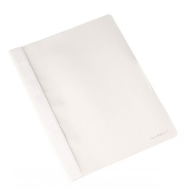 Schnellhefter KF01658, A4, wei&szlig;, Kunststoff, 80g, Vorderdeckel transparent