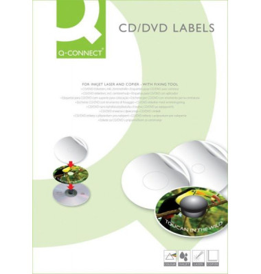 Q-CONNECT CD Etiketten Ø 117mm weiß 50 Stück CDs / DVDs
