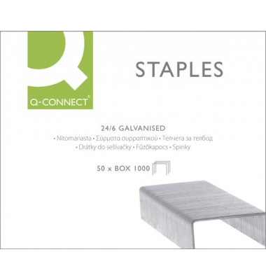 Heftklammern 24/6, KF01278, Stahldraht verzinkt, Heftleistung 2-30 Blatt max.