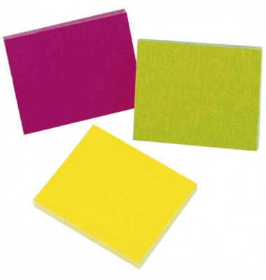 Haftnotizen KF01224, 38x51mm, 3-farbig sortiert (neonpink/neongr&uuml;n/neonorange), rechteckig