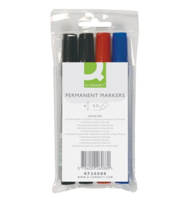 Permanentmarker-Set KF26088, Packung, 3-farbig sortiert, 2mm Rundspitze