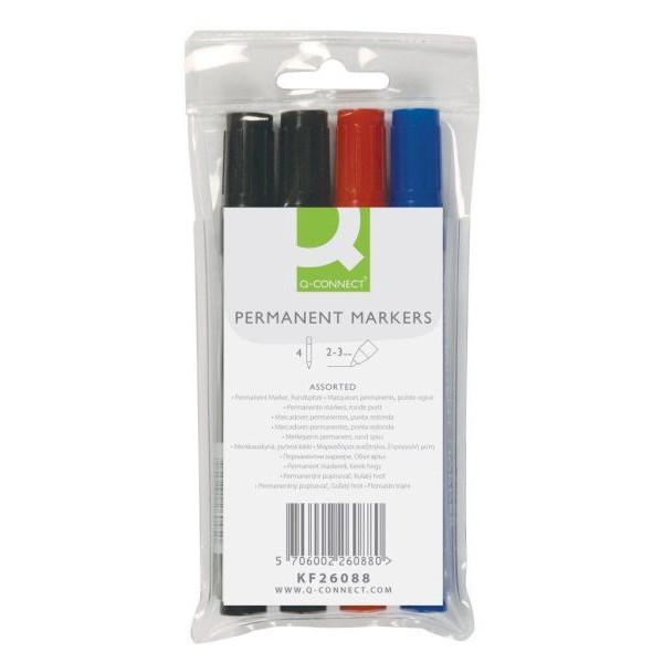 5706002260880 - Permanentmarker 4er Etui farbig sortiert 2mm Rundspitze 5706002260880 4 Stück