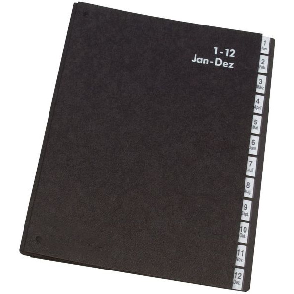 5705831045620 - Pultordner KF04562 1-12   Jan-Dez schwarz A4 12 Fächer 5705831045620 Q-connect
