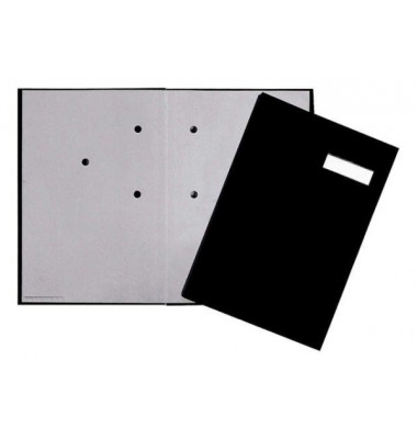 Unterschriftenmappe KF31014, A4 20 Fächer Eco-Material schwarz + grau
