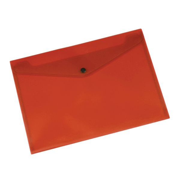 5705831012400 - Dokumententasche KF03594 A4 transparent rot Kunststoff Druckknopfverschluss 5705831012400 Q-connect