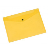 Dokumententasche - KF03595, A4 quer, transparent gelb, Polypropylen (PP), Druckknopfverschluss