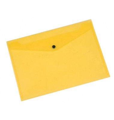 Dokumententasche - KF03595, A4 quer, transparent gelb, Polypropylen (PP), Druckknopfverschluss