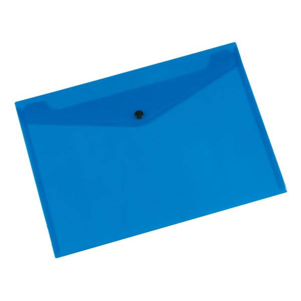 5705831012424 - Dokumententasche KF03596 A4 transparent blau Kunststoff Druckknopfverschluss 5705831012424 Q-connect