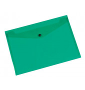 Dokumententasche - KF03597, A4 quer, transparent gr&uuml;n, Polypropylen (PP), Druckknopfverschluss
