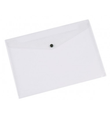 Dokumententasche - KF01244, Din A4 quer, transparent milchig, Polypropylen (PP), Druckknopf