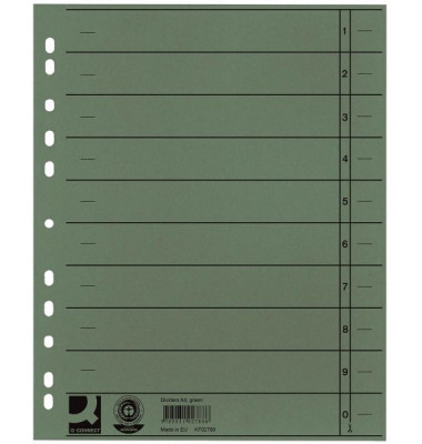 Trennblätter KF02788 A4 grün 230g Recyclingkarton