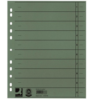 Trennblätter KF02788 A4 grün 230g 