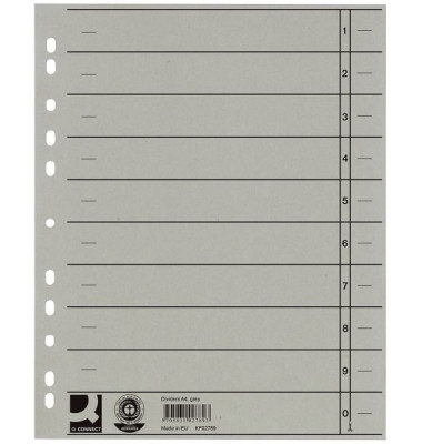 Trennblätter KF02789 A4 grau 230g 