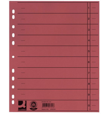 Trennblätter KF02791 A4 rot 230g 