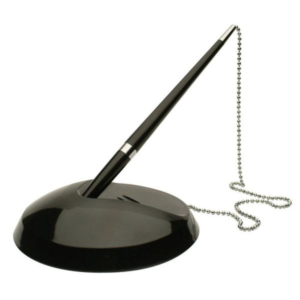 Q-connect KF 00233 Kugelschreiberständer mit Kette schwarz 5705831002333 Q-connect