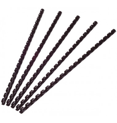 Plastikbinder&uuml;cken KF24016, US-Teilung, 21 Ringe auf A4, schwarz, 6mm