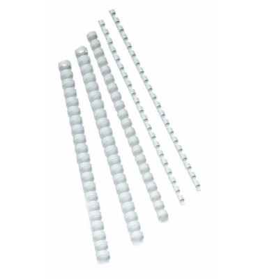 Plastikbinder&uuml;cken KF24017, US-Teilung, 21 Ringe auf A4, wei&szlig;, 6mm