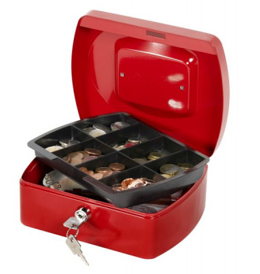 Geldkassette KF04249 Größe 2 rot 205x160x85mm Geldkassette KF04249 Größe 2 rot 205x160x85mm