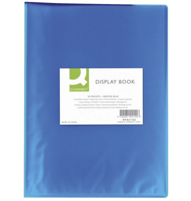 Sichtbuch KF02142, frosted blau, A4, mit 20 Hüllen, Polypropylen