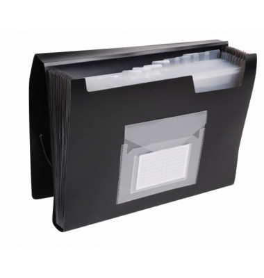 F&auml;chermappe KF01276, schwarz, A4, 13 F&auml;cher