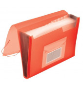 F&auml;chermappe KF02478 A4 mit 13 F&auml;chern 13-teilig blanko Kunststoff rot