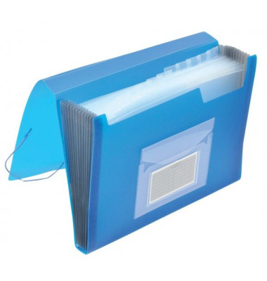 F&auml;chermappe KF02479 A4 mit 13 F&auml;chern 13-teilig blanko Kunststoff blau